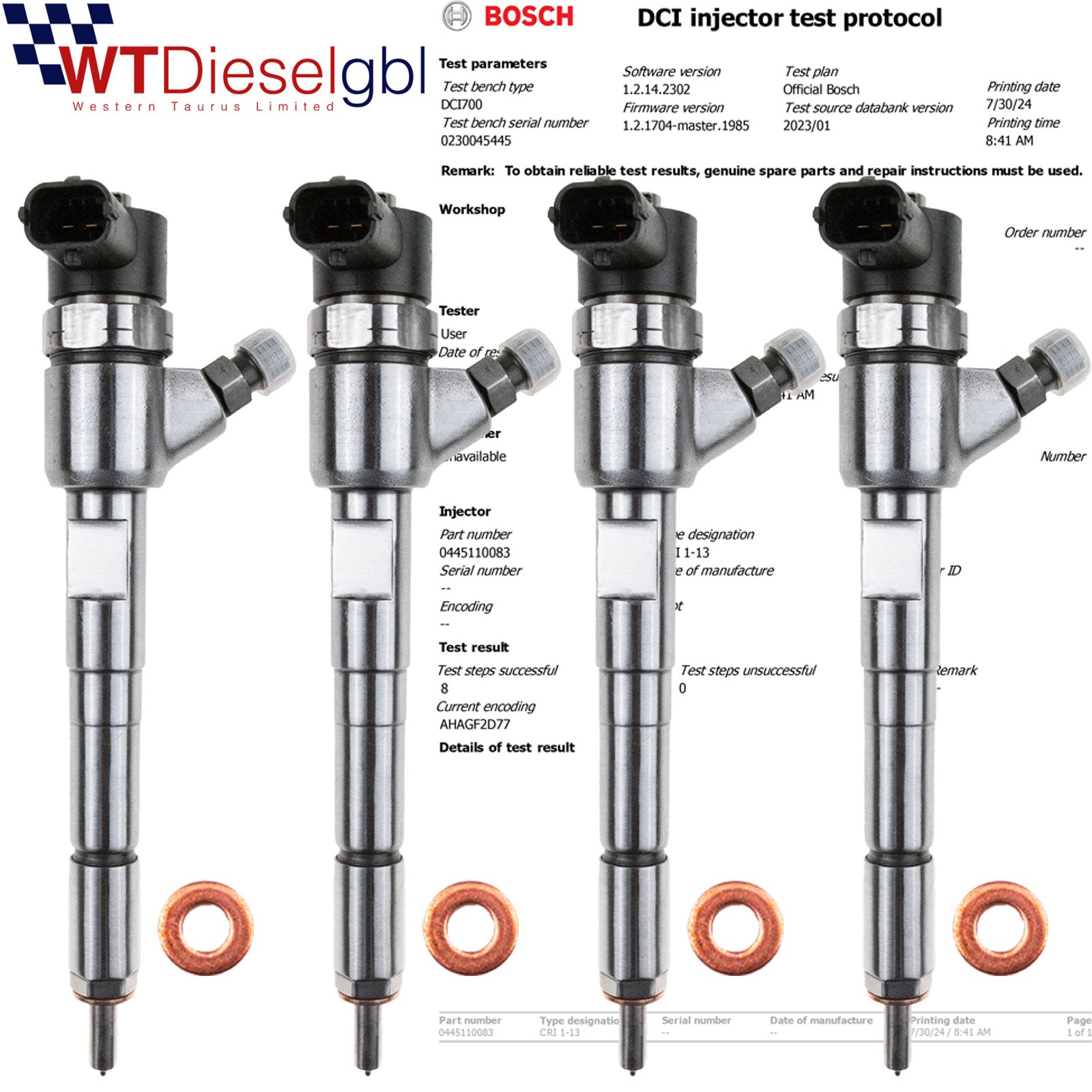X4Bosch 0445110083 55176443 | 1.3 TIDC | Injecteur Opel Fiat Suzuki