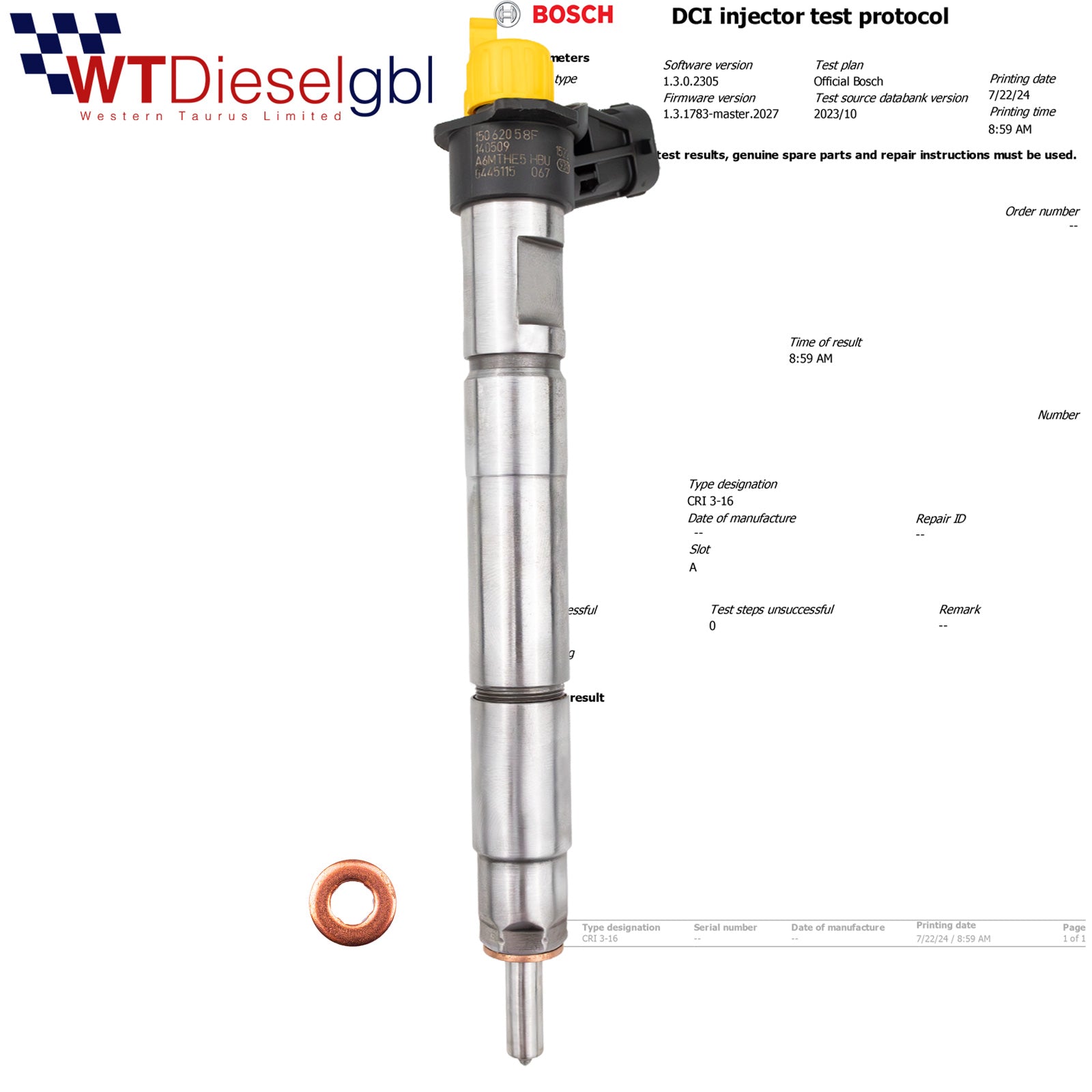 Inyector Bosch 0445115067 68042029AA Chrysler Dodge Jeep | 2,8 CRD |