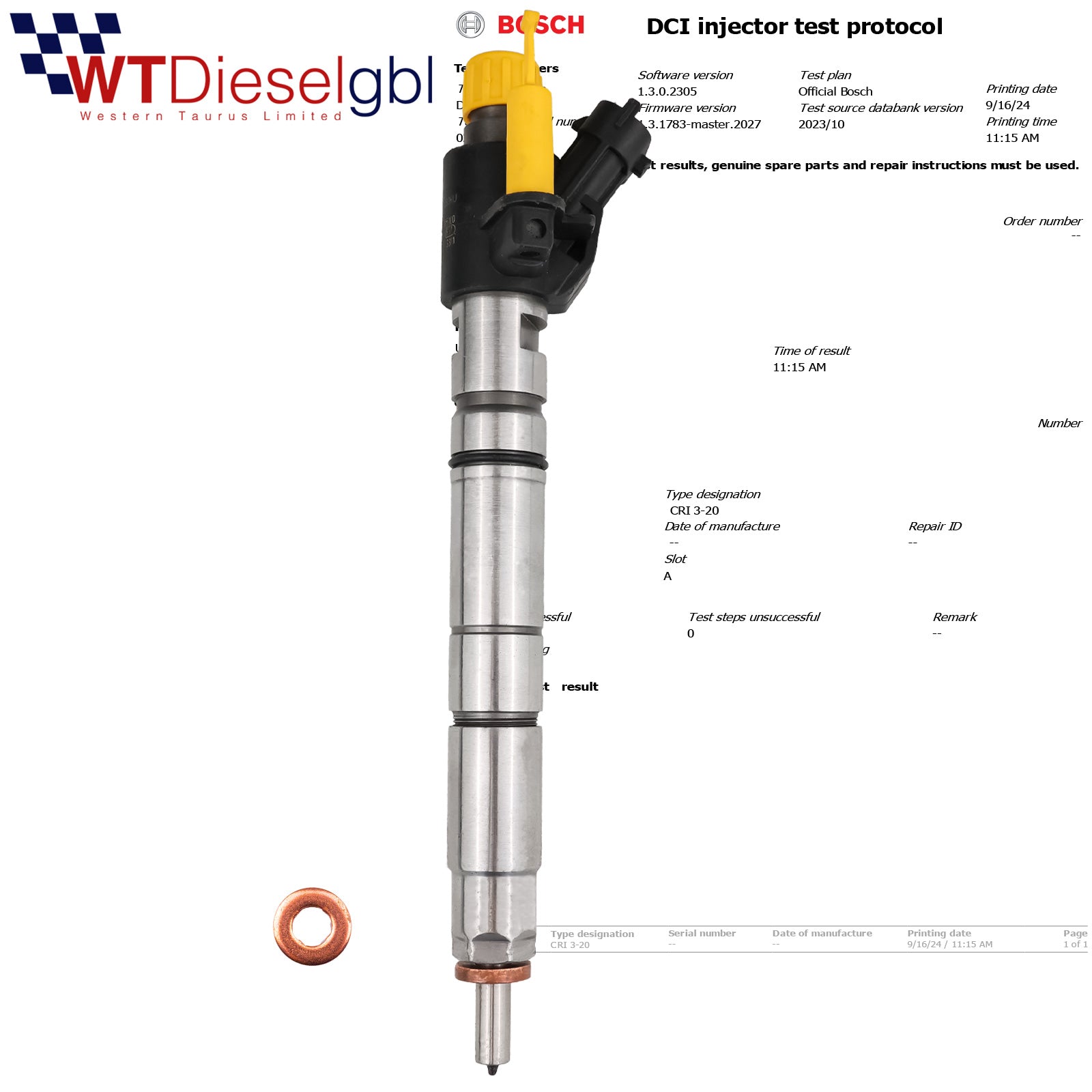 Bosch 0445117053 FW939K546AB | 3.0 D | Land Rover Jaguar Injektor