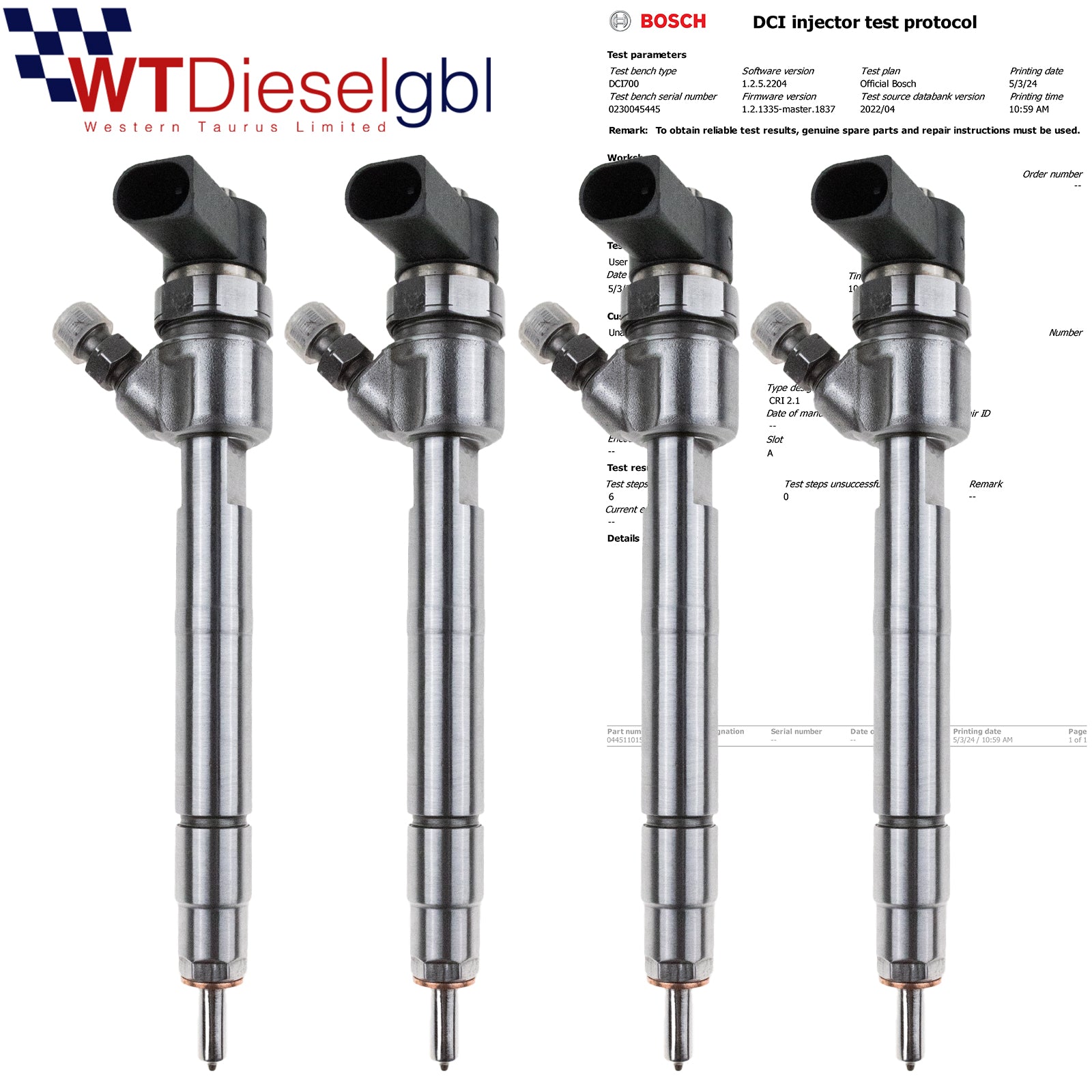 X4 Bosch 0445110156 A6480700187 | Mercedes E-Class 2007-2009 Injector