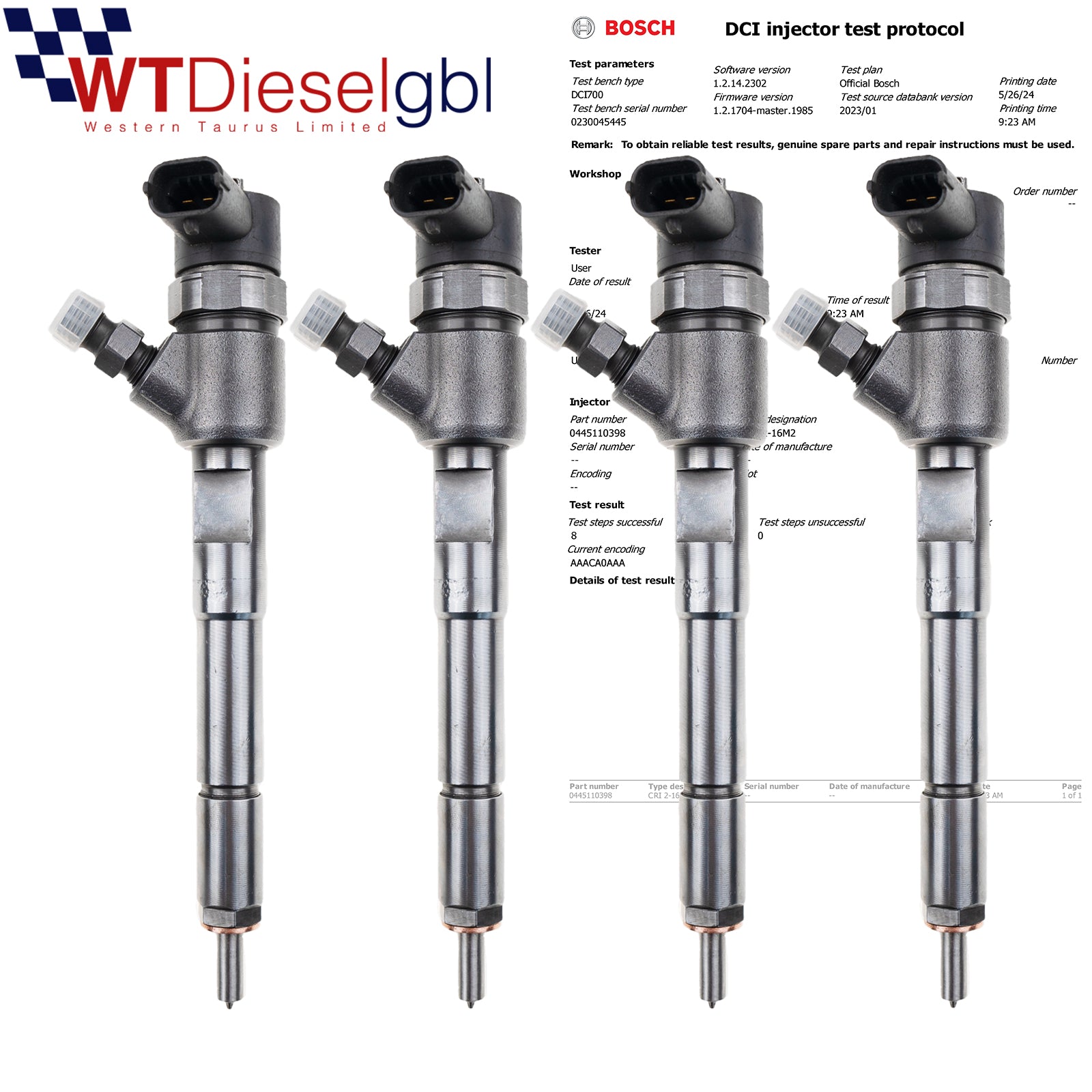 X4 Bosch 0445110398 15710-68L00 |1.3 DDIS| Suzuki Swift Injector