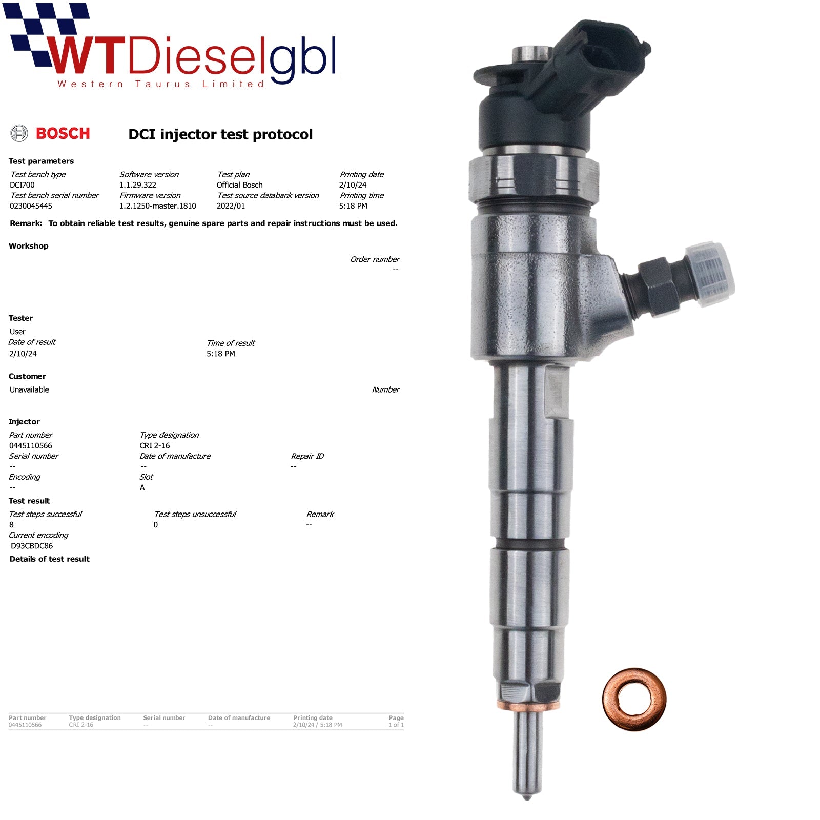 X4 0445110566 CITROEN C3 1,6 HDi 9802776680