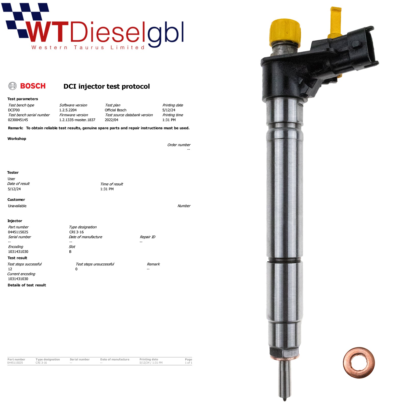 X4 Bosch 0445115025 CV6Q9F593AA |2.2 TDCi| Ford Citroen Einspritzdüse