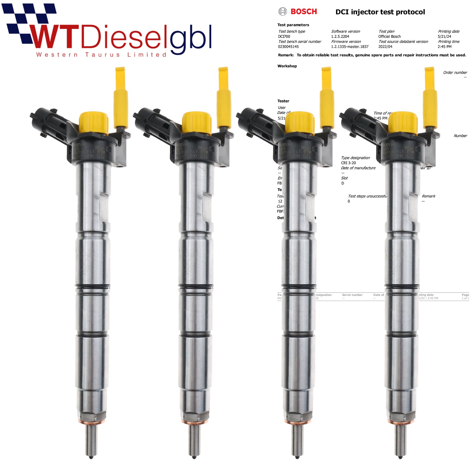 X4 Bosch 0445117010 19256590 | 6.6L | GMC Sierra Chevrolet Silverado Injector