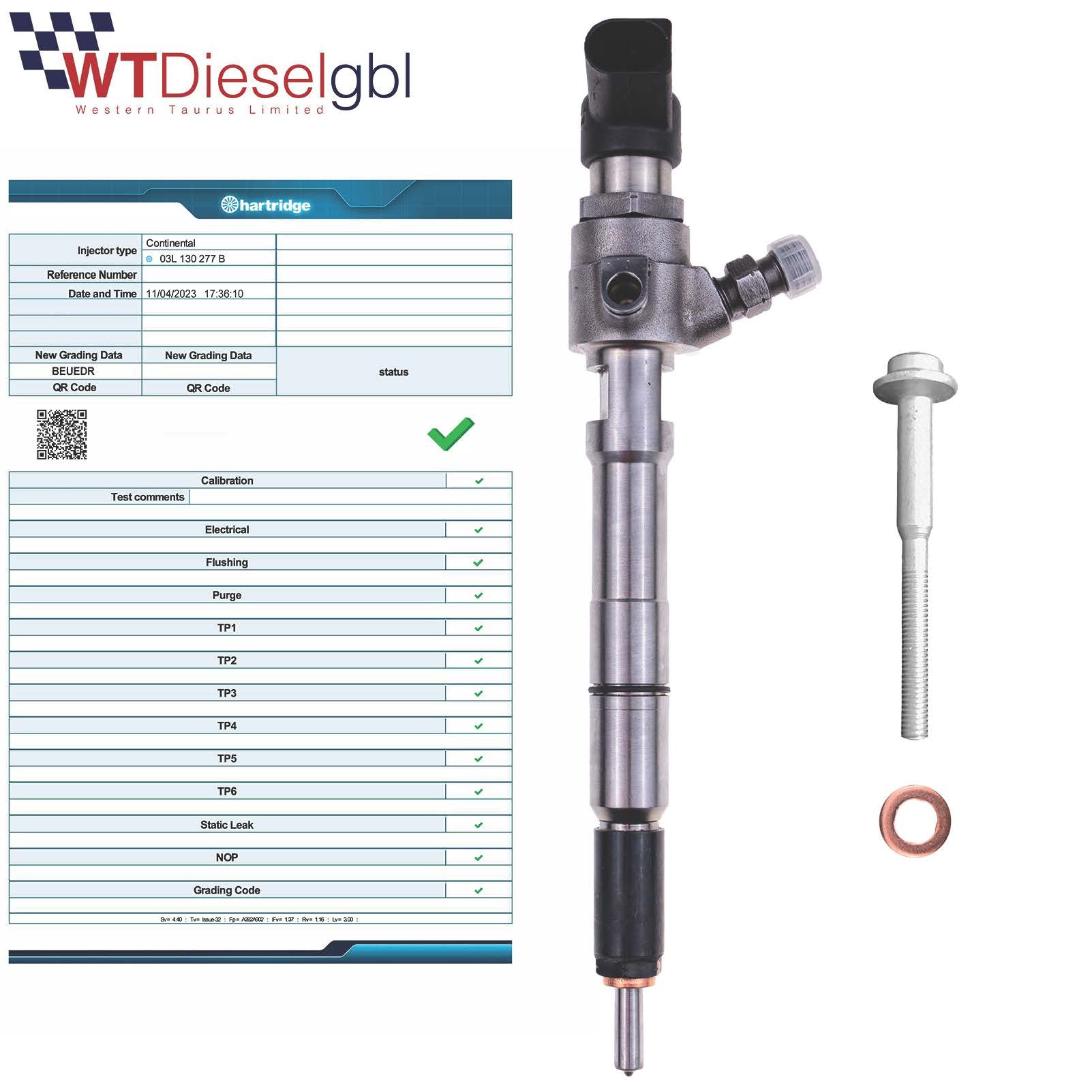 X4Bosch 03L130277B | 1.6TDI | Inyector de combustible VW Seat Audi Skoda