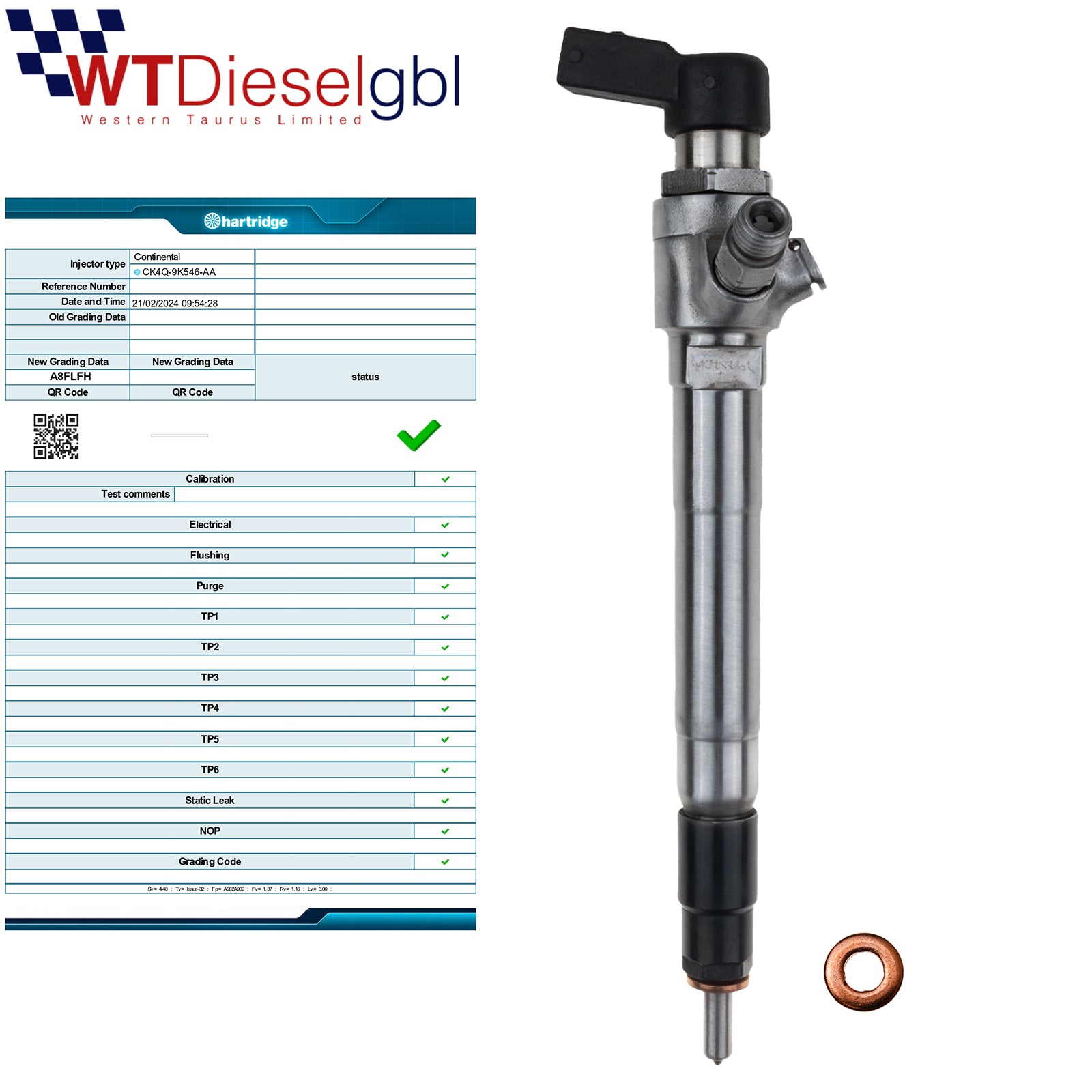 X4 Siemens CK4Q9K546AA A2C8139490080 |TDCi 2.2| Ford Diesel Injector