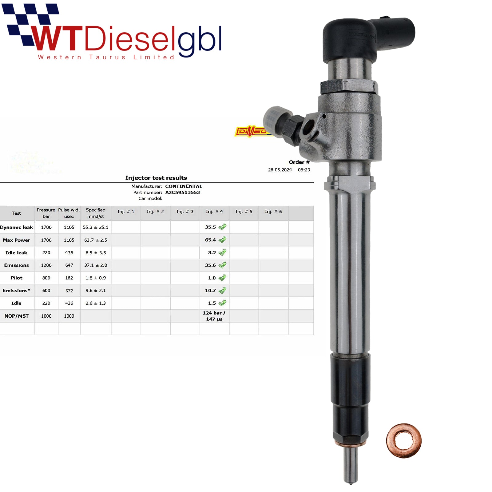 Siemens 7H2Q9K546CB A2C59513553 |2.7 TD| Land Rover Fuel Injector