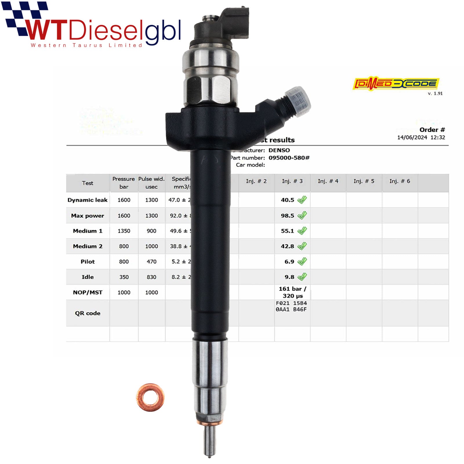 Denso 6C1Q9K546AB 0950005800 |2.2 HDi | Citroen Ford Peugeot Fiat Injector