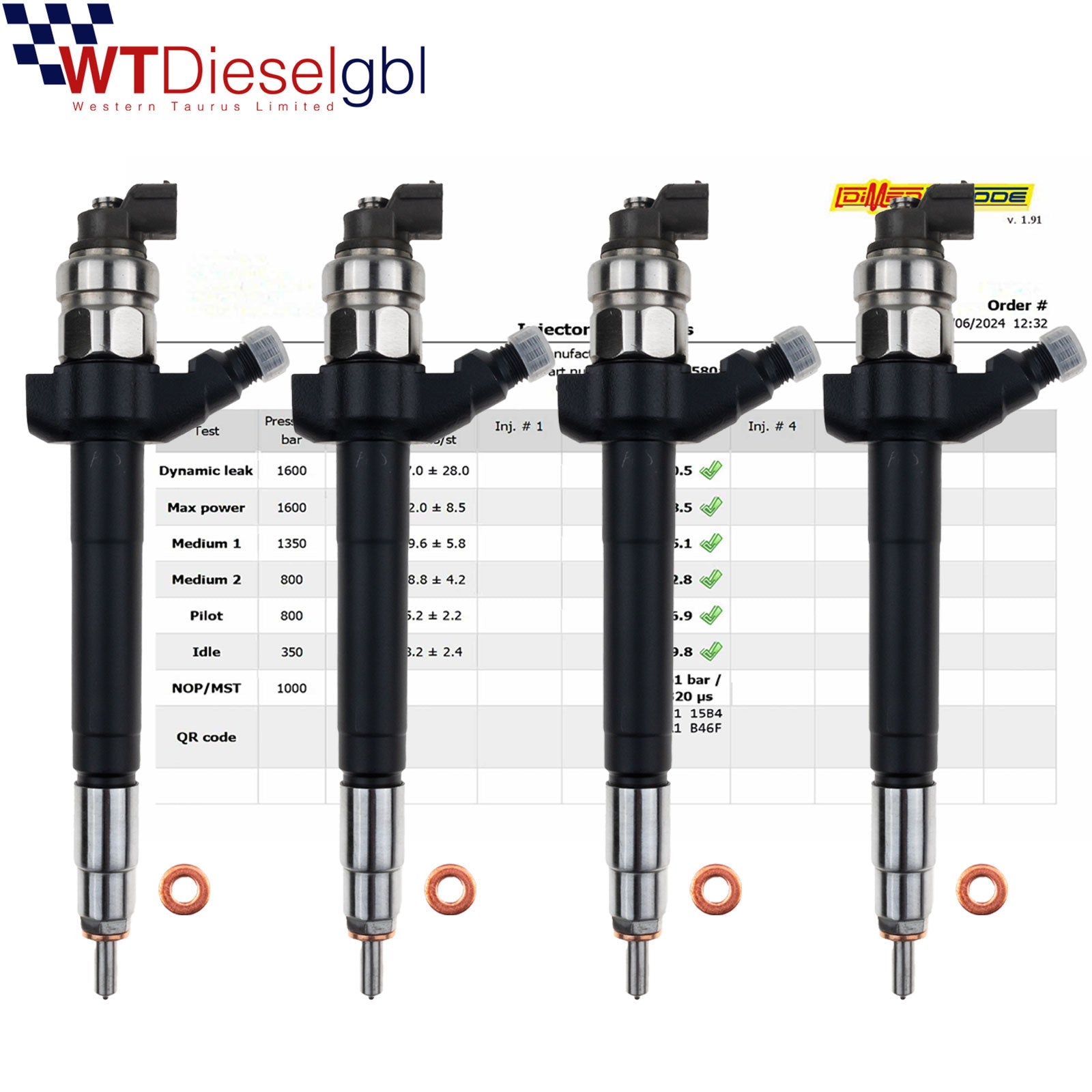 X4 Denso 6C1Q9K546AB 0950005800 |2.2 HDi| Citroen Ford Peugeot Fiat Injector