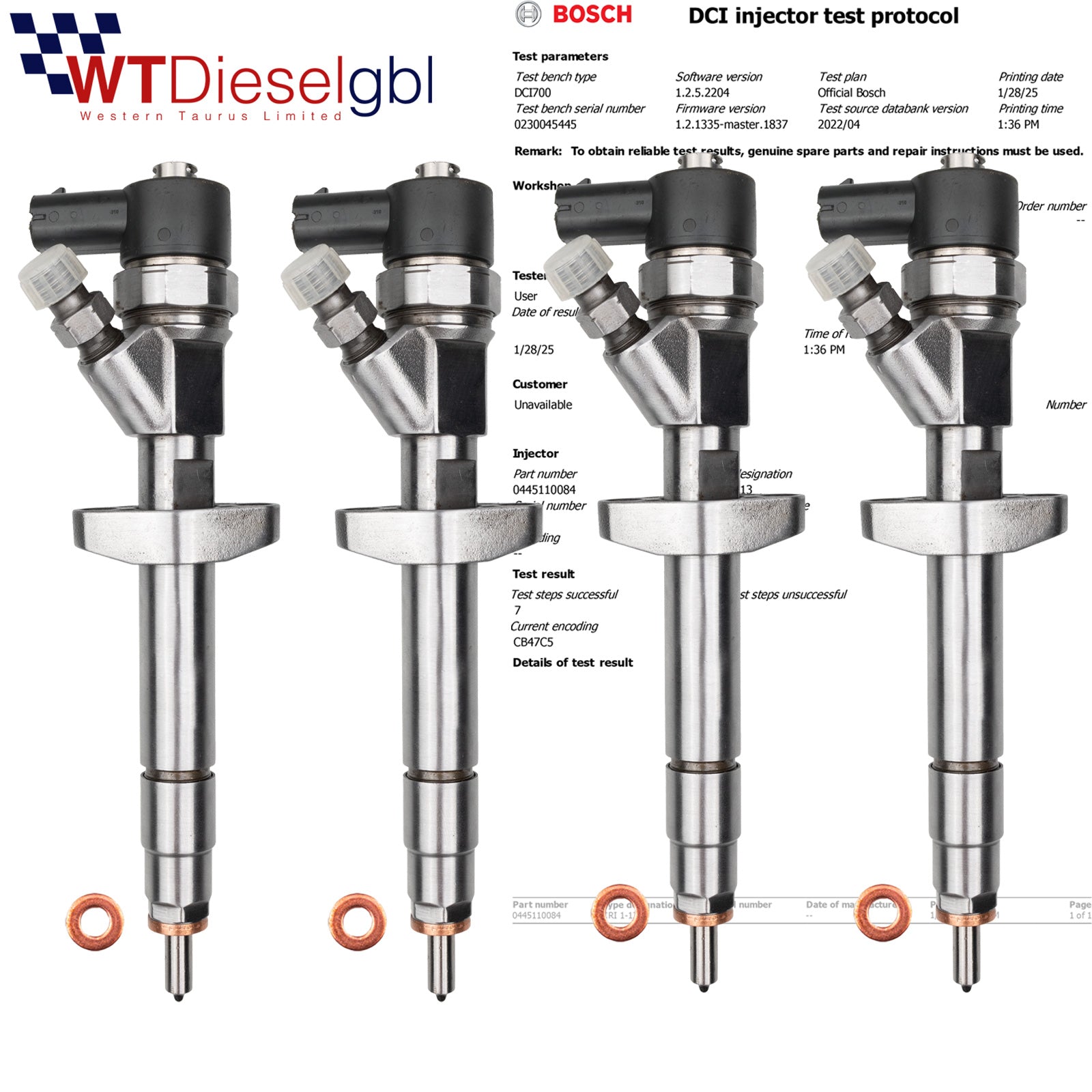 X4 0445110084 DIESEL FUEL INJECTOR BOSCH RENAULT AVANTIME LAGUNA 2.2 dCi 8200084534