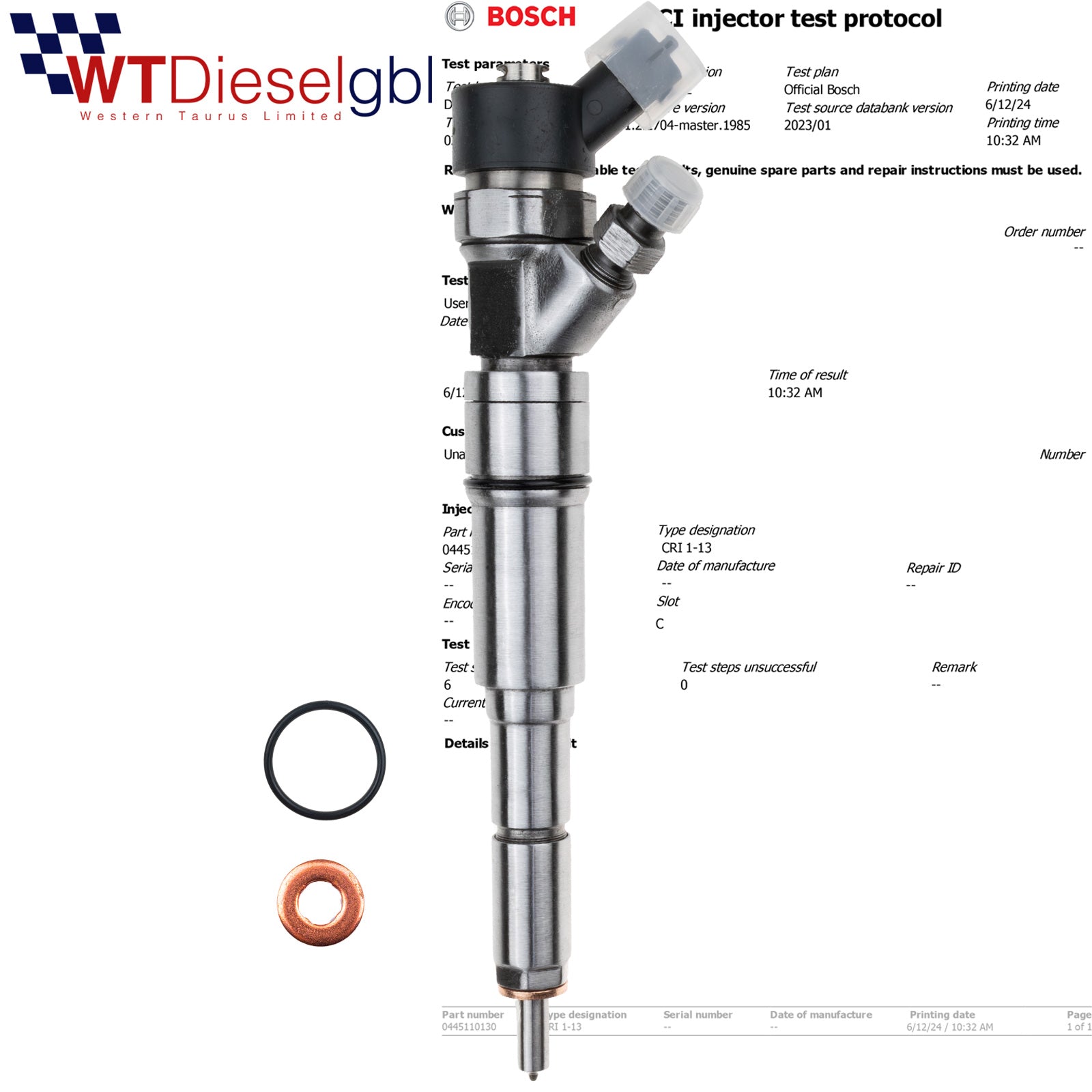 BOSCH DIESEL INJECTOR | LAND ROVER Freelander I 2.0 Td4 | 0445110130 13 53 7 789 573