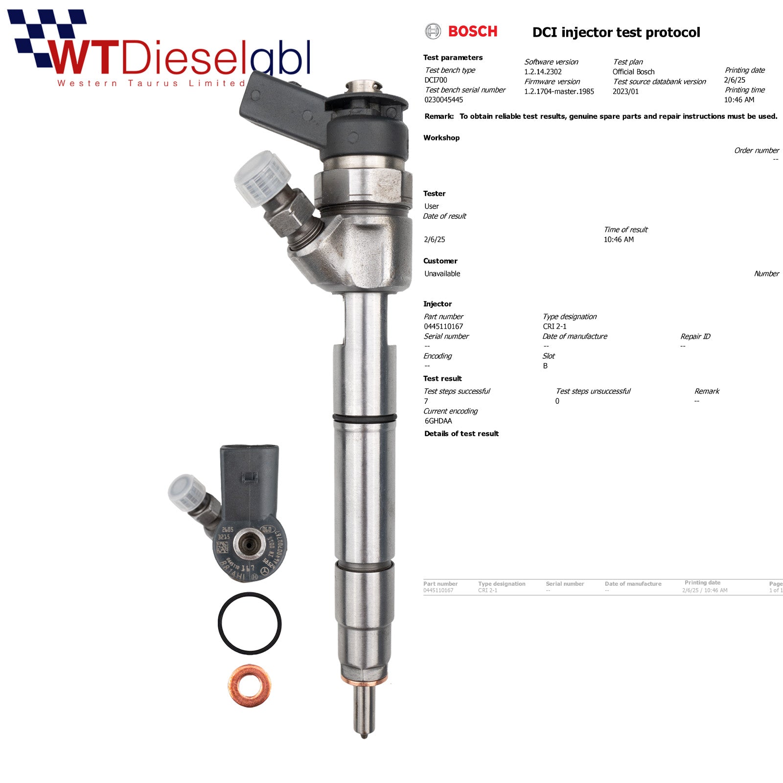 Bosch 0445110167 | 1.5 CDI | Mercedes-Benz A-Class Smart Forfour Injector