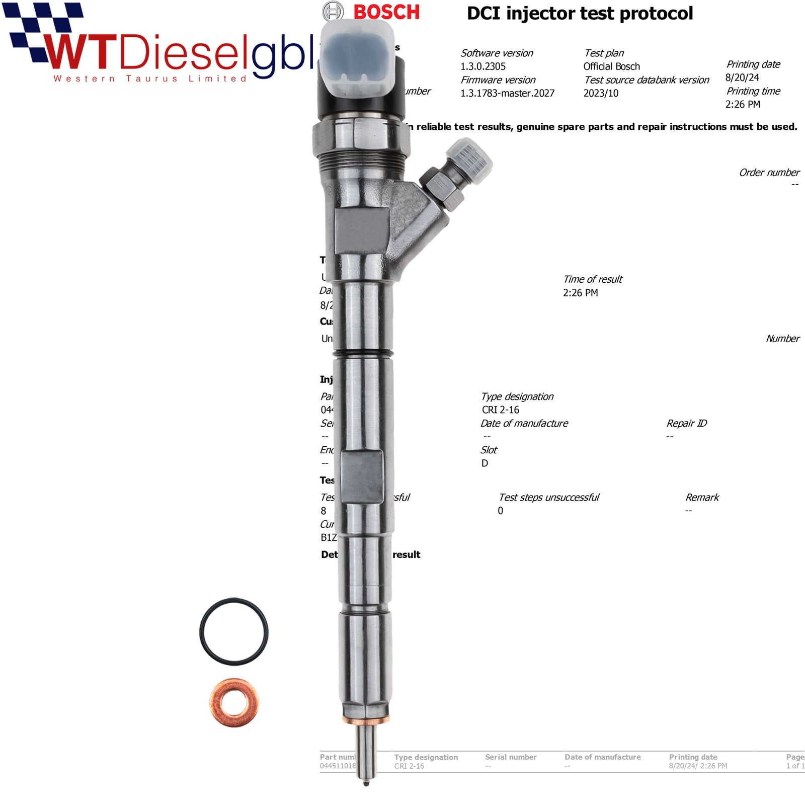 Bosch 0445110186 33800-4A100 | Hyundai Kia Sorento 2.5 CRDi Injector