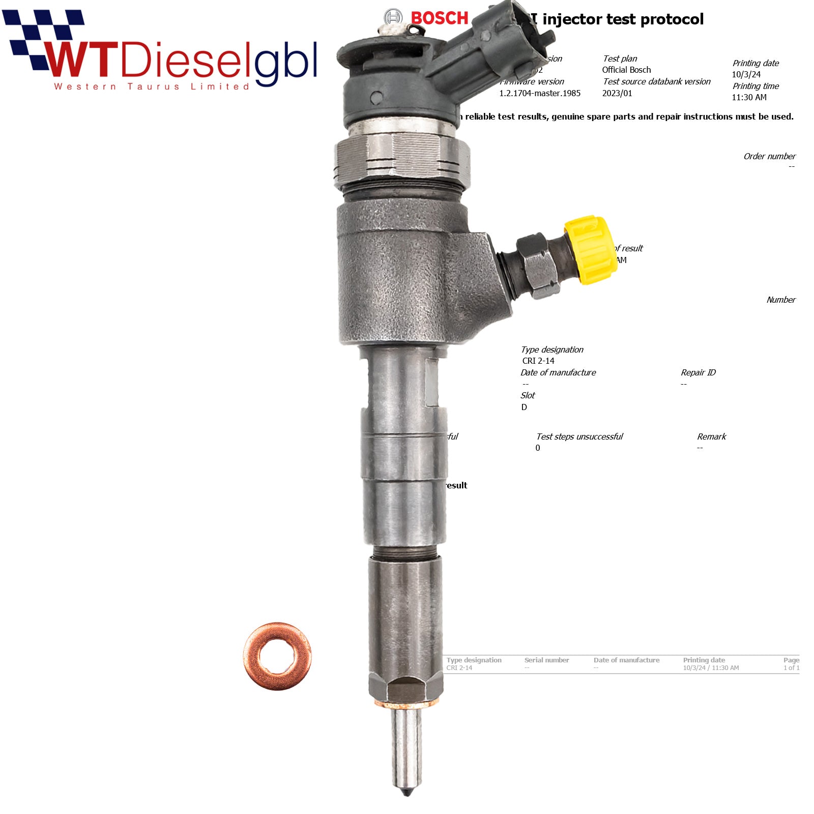 Bosch 0445110252 0986435143 |1.4 HDI| Citroen Peugeot Injector