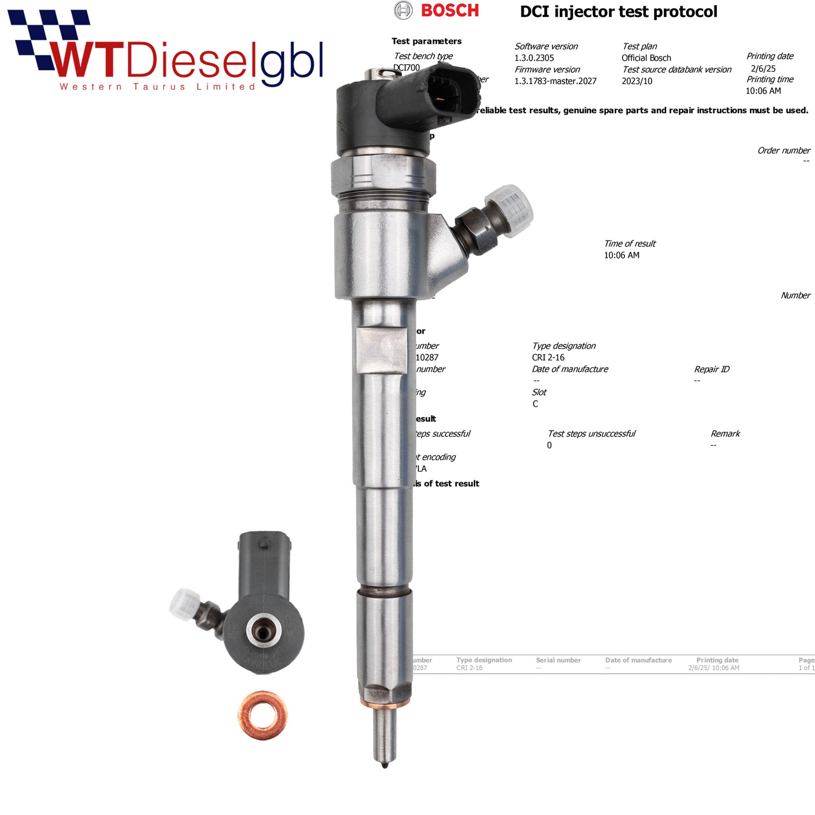 Bosch 0445110287 15062053F | LDV Maxus LTI Injector