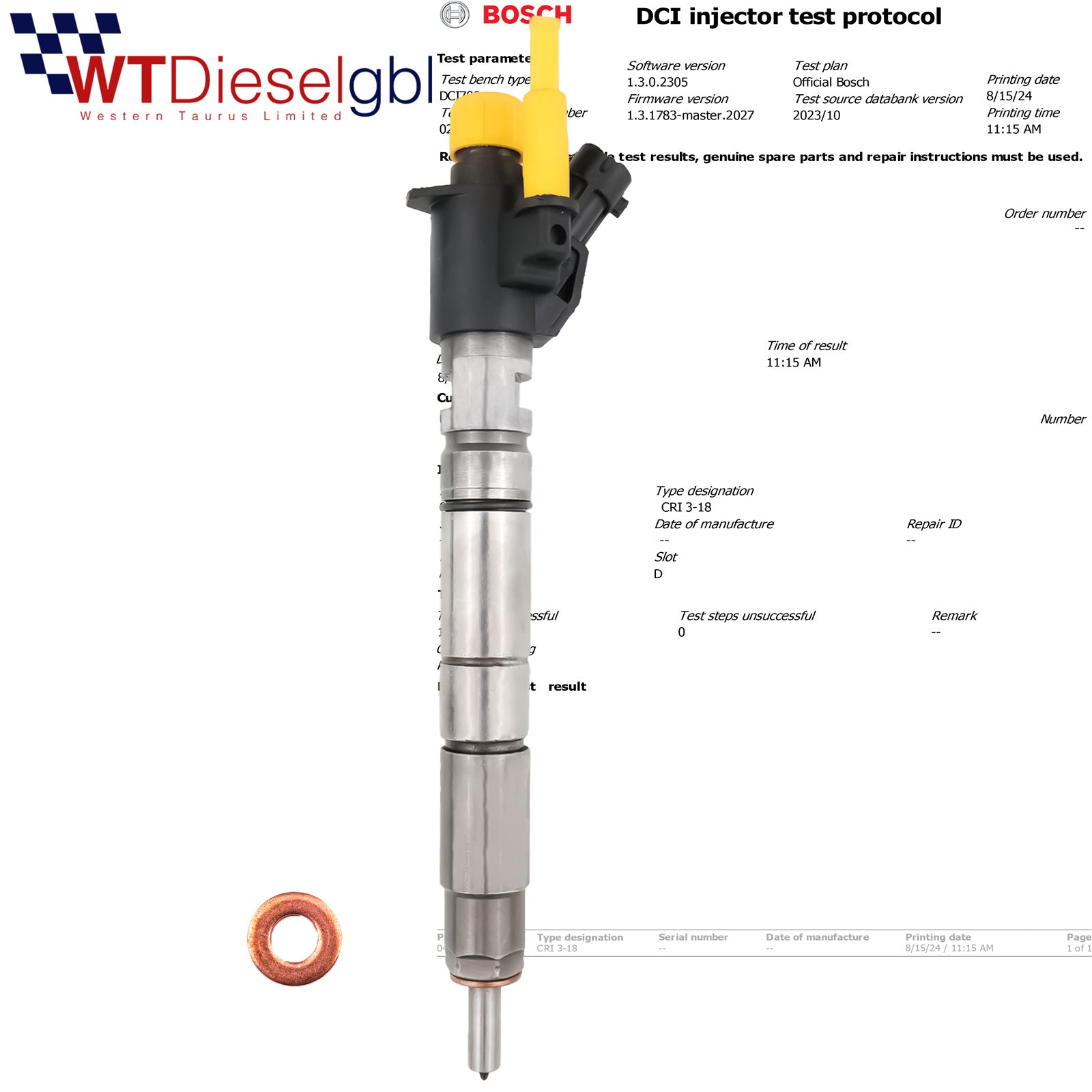 Bosch 0445116036 31272767 | 2.4D | Injecteur Audi Volvo XC60 XC70