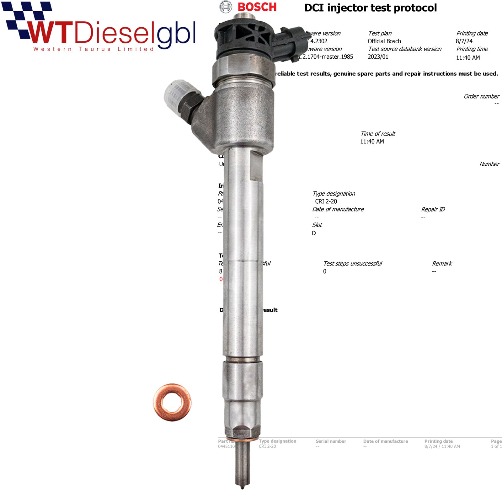 Bosch 0445110955 9828959880 |1.5 Azul HDi| Citroën Peugeot Opel Ford Inyector