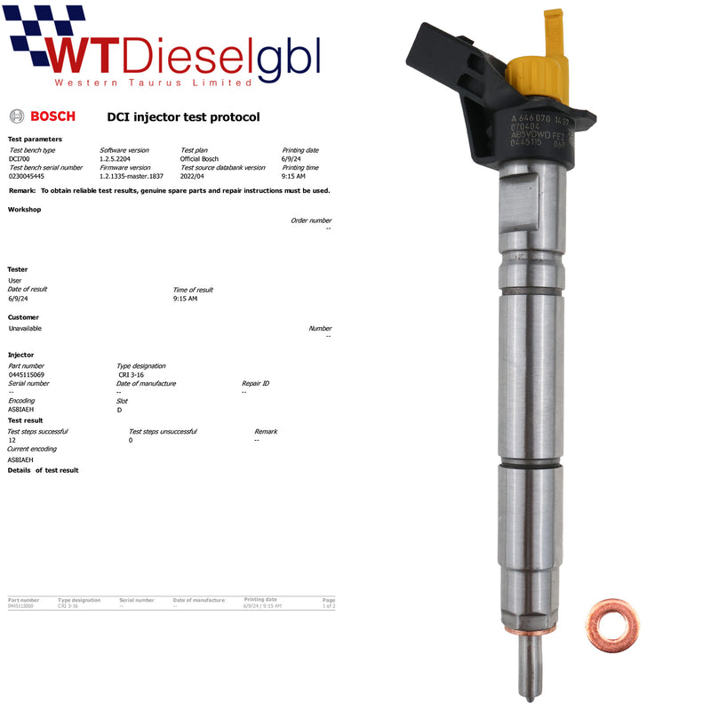 0445115069 INJECTEUR DE CARBURANT DIESEL MERCEDES SPRINTER A6460701487