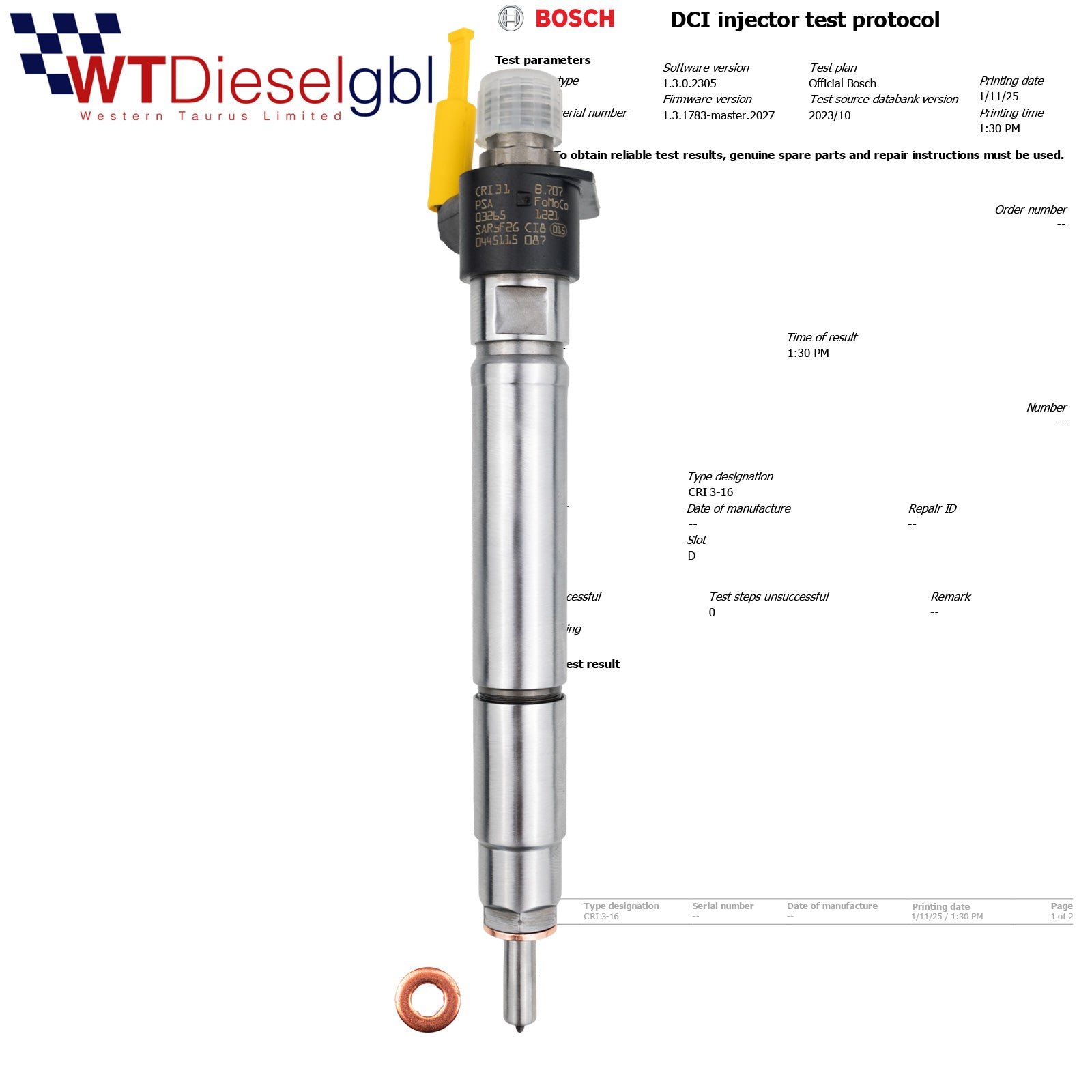 0445115087 DIESEL FUEL INJECTOR CITROËN FORD JAGUAR PEUGEOT 2.2 HDİ 0986435434