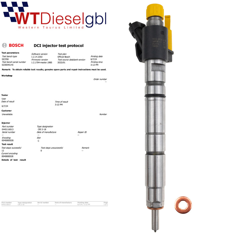 Bosch 0445116013 9X2Q9K546DB | 3.0 HDi | Peugeot Citroen Land Rover Injector