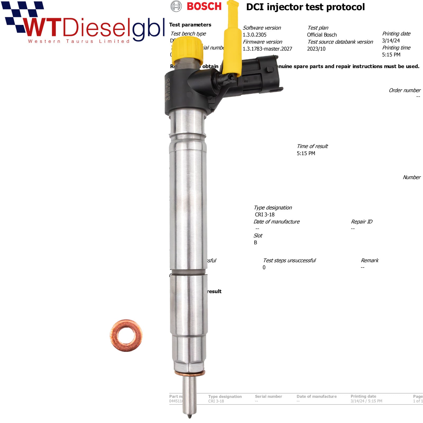 Bosch 0445116043 9687454480 |2.2D| Jaguar Land Rover Injecteur