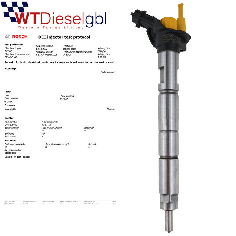 Bosch 0445116059 0986435395 |3.0 HDi| Citroen Peugeot Fiat IVECO Injector