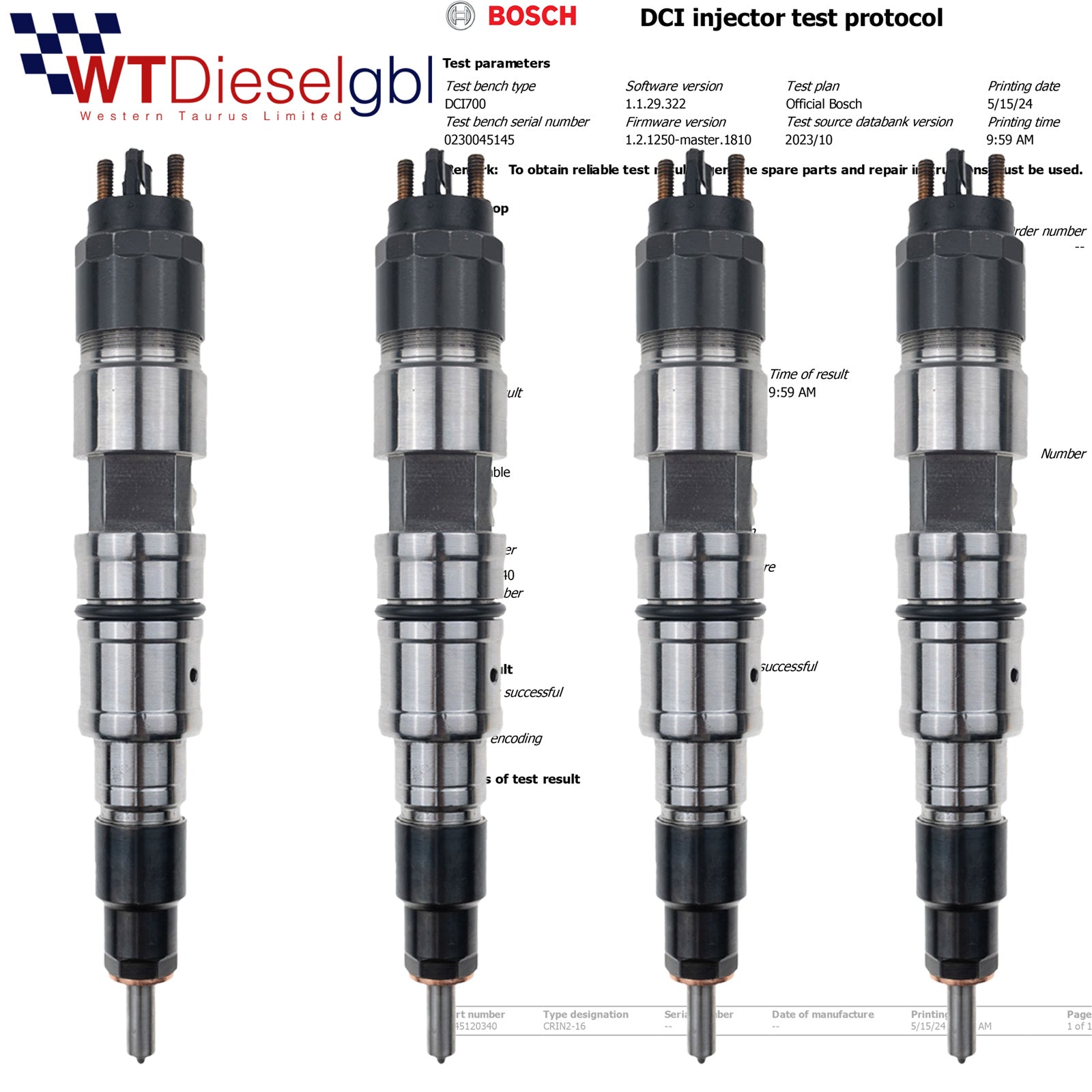X4 Bosch 0445120340 0986435547 | Valtra VDB Common rail Diesel Injector