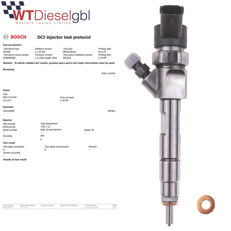 X4 Bosch Injector 0445110146 0445110056 |1.9 dCi| Renault Opel