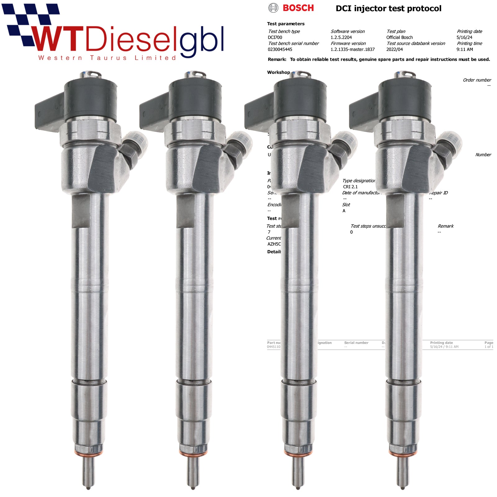 X4 Bosch 0445110177 S-Class E-Class C-Class Injector | Mercedes-Benz