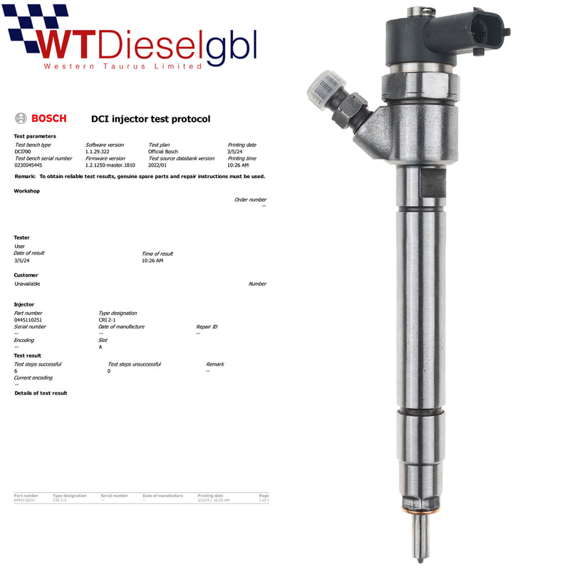 0445110251 S40 II D5 BOSCH DIESELKRAFTSTOFFINJEKTOR 0986435125