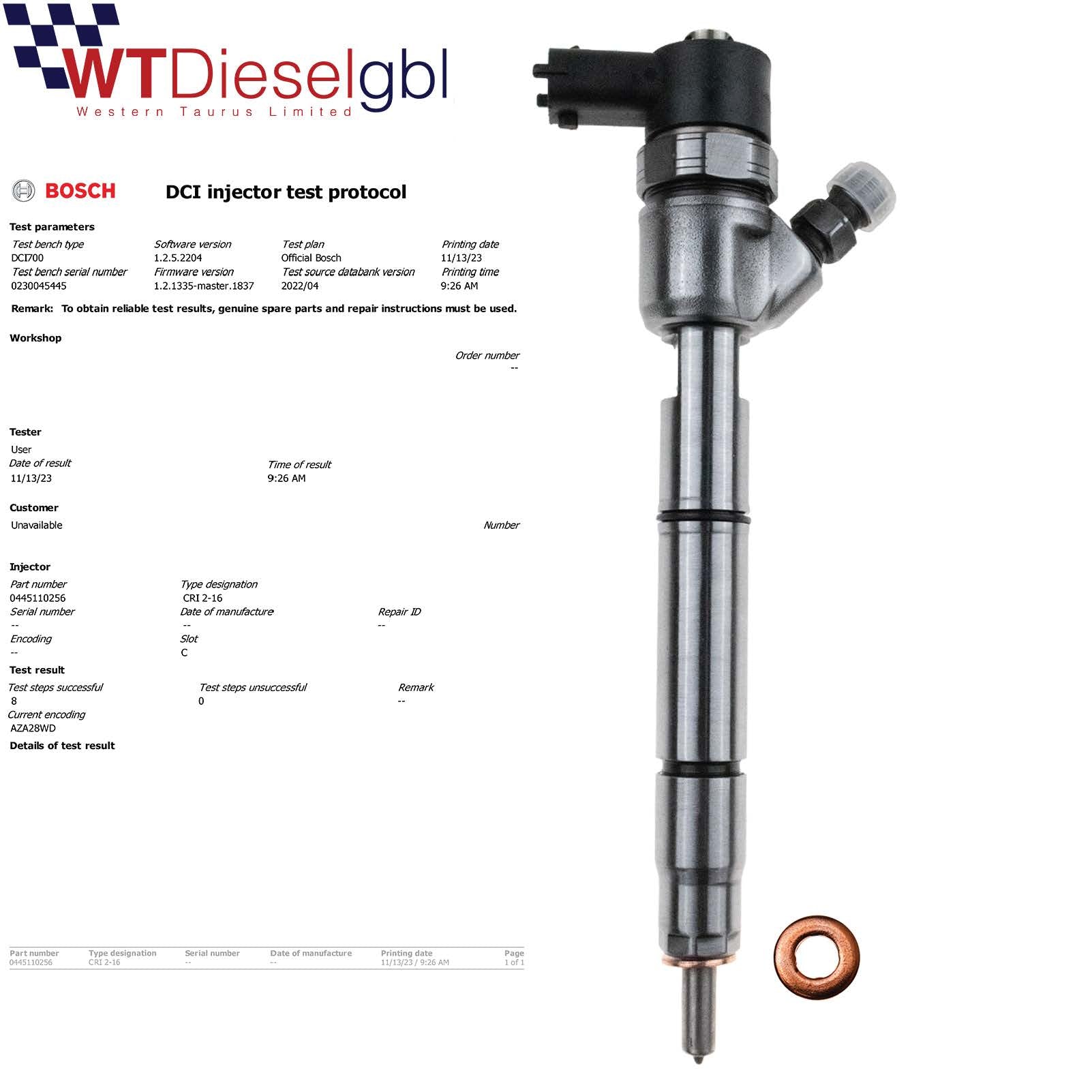Bosch 0445110256 33800-2A400 | 2.0 CRDI | Hyundai Kia Injector