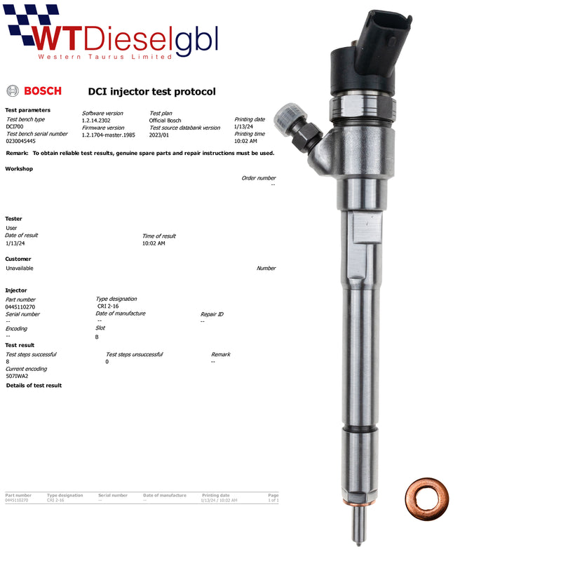 0445110270 INJECTEUR DE CARBURANT DIESEL BOSCH OPEL ANTARA CHEVROLET CAPTIVA 2.0 CDTI