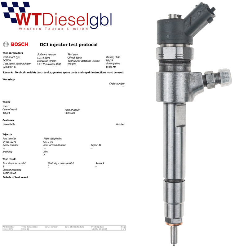 X4 Bosch 0445110276 55200259 |1.9 D| Injecteur de carburant Fiat Opel Saab Suzuki