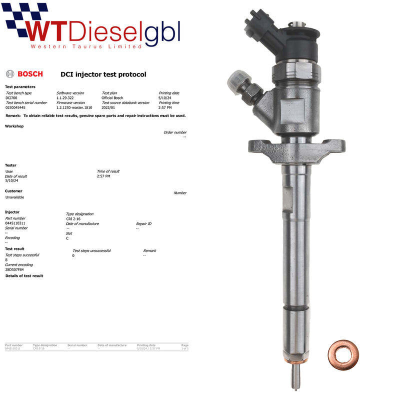 Bosch 0445110311 0986435146 |1.6 HDi| Inyector de combustible Citroen Peugeot