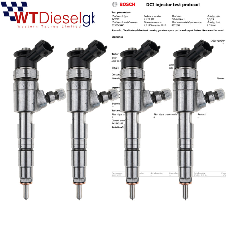 X4 Bosch 0445110339 96 870 68980 |1.4 HDi| Injecteur Citroën Ford Peugeot