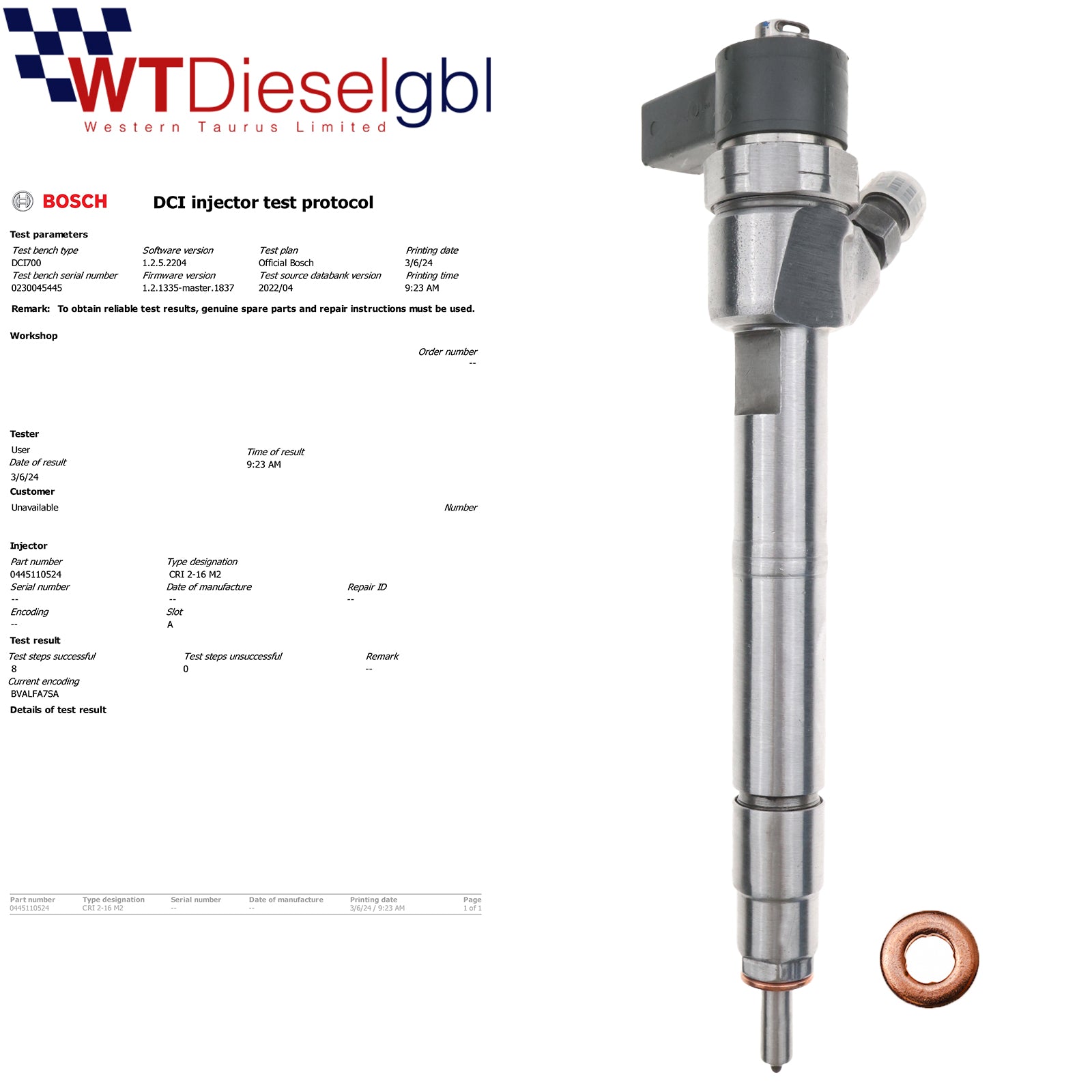 Bosch 0445110524 55246223 | Fiat Opel Jeep Alfa Romeo Injector