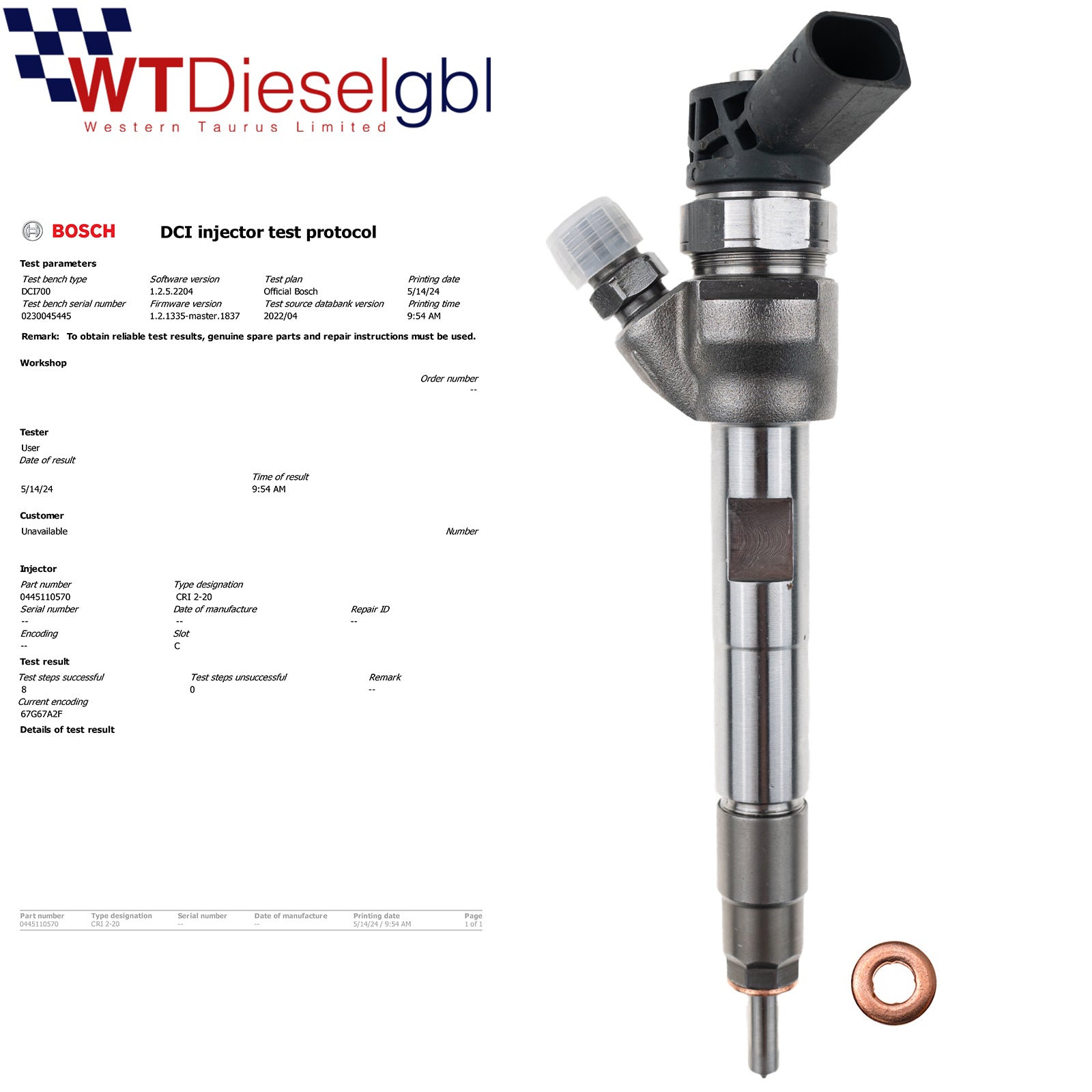 Bosch 0445110712 13538514148 |BMW 1 2 3 4 X3 X4| Diesel Injector