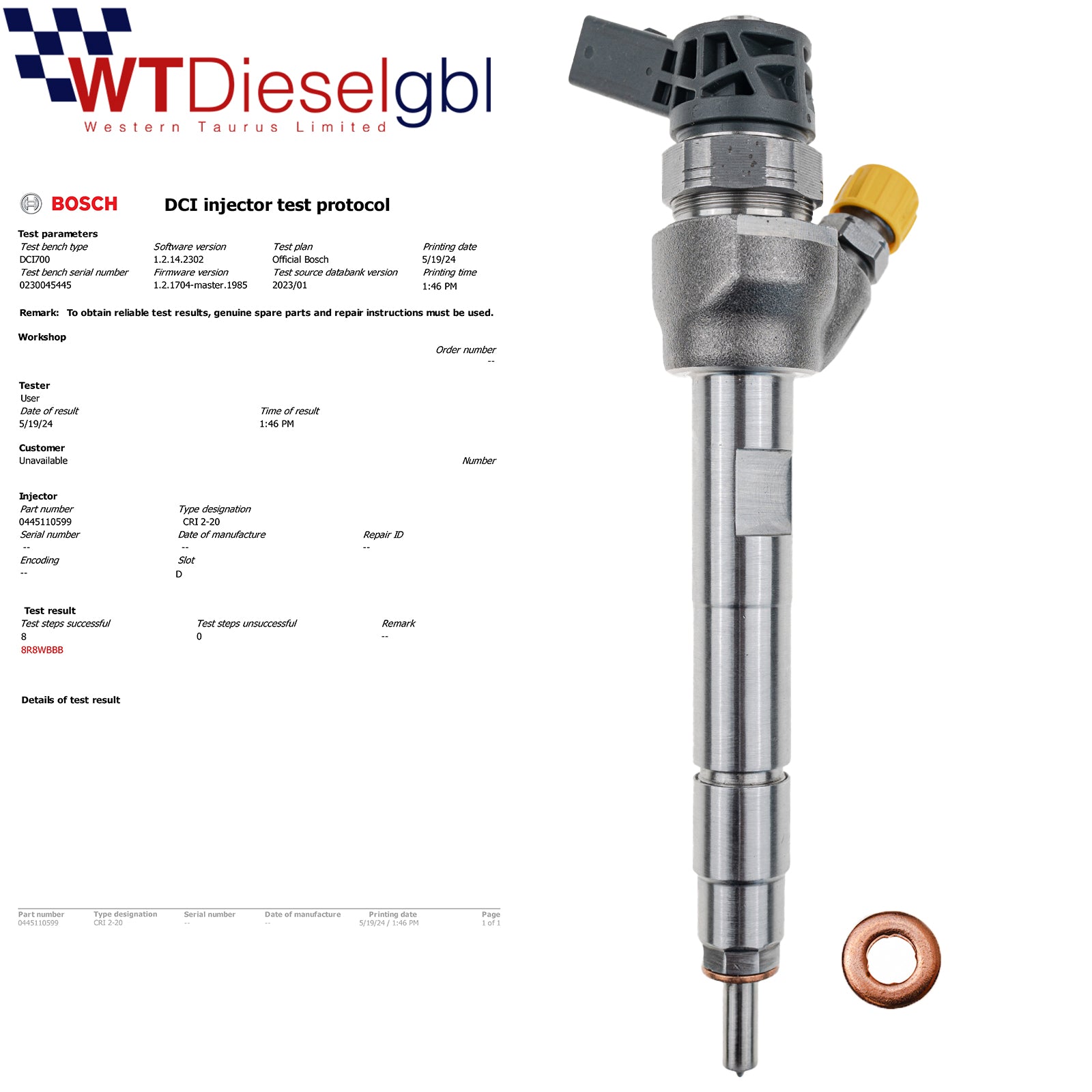Bosch 0445110599 13538515061 | BMW MINI Fuel Injector