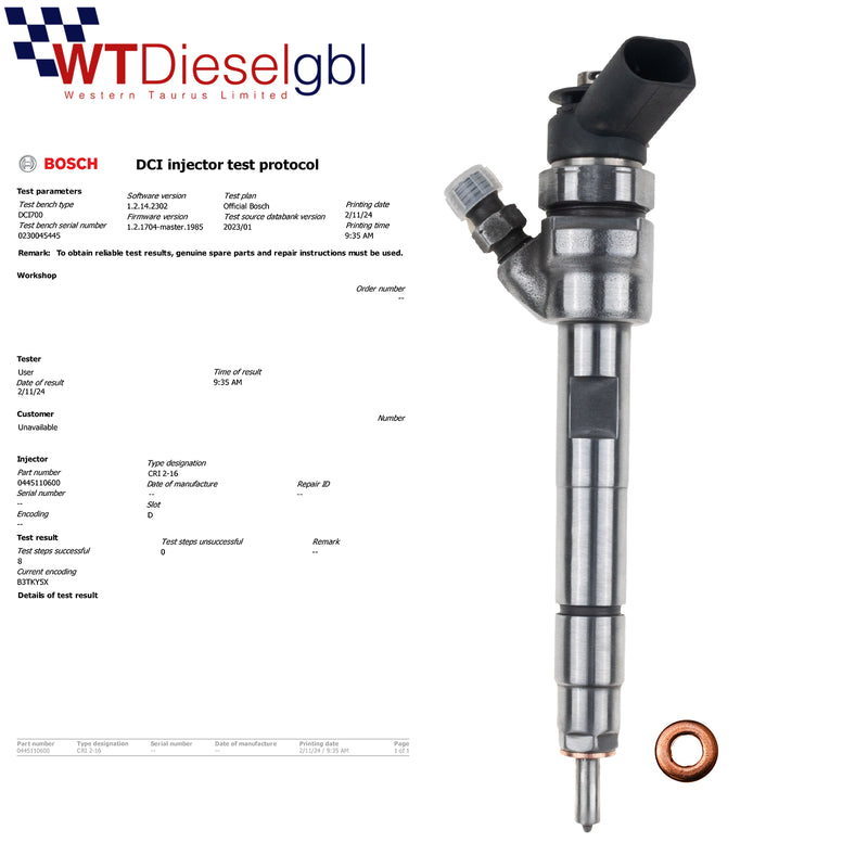 Bosch 0445110600 13538506902 | MINI| Cooper D Clubman Fuel Injector