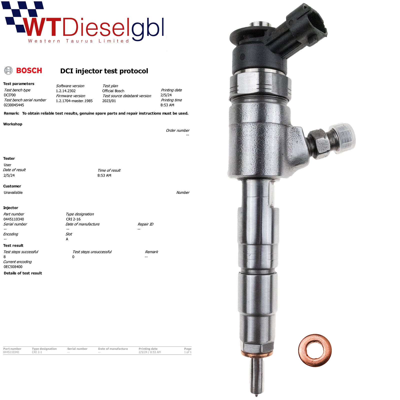 Bosch 0445110340 0445110739 | Citroen Peugeot Fiat Ford Injector