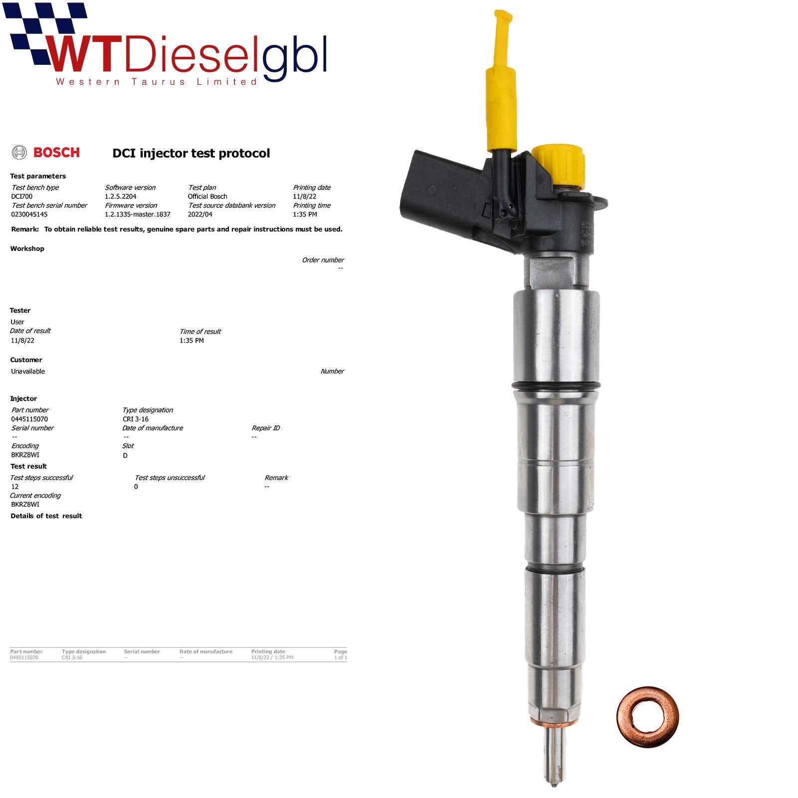 X4 Bosch 0445115050 13537796042 | BMW 3 E90 X3 X5 X6 Fuel Injector