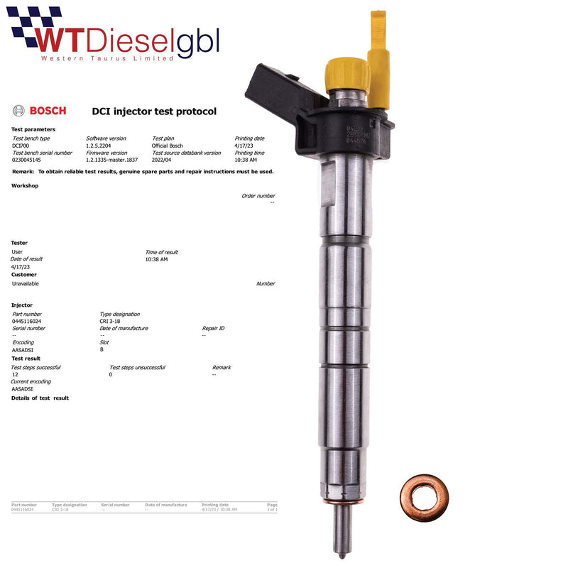 0445116024 INJECTEUR DE CARBURANT DIESEL BMW SÉRIE 1 3 5 7 X5 X6