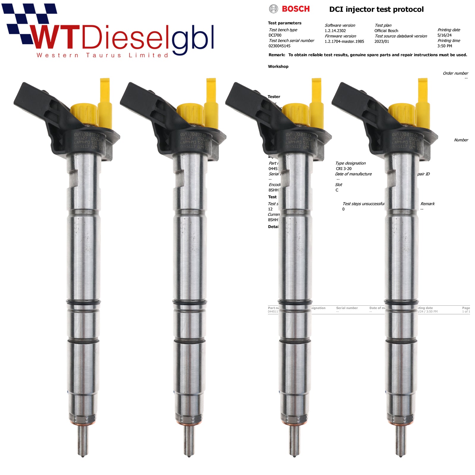 X4 Bosch 0445117029 059130277CK |3.0 TDI| Audi Porsche Q5 A6 A7 Injector