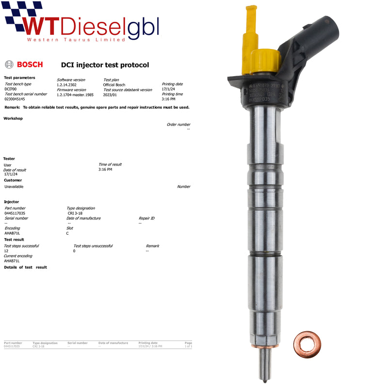 0445117035 INJECTEUR DE CARBURANT DIESEL MERCEDES A 220 CDI A6510702987