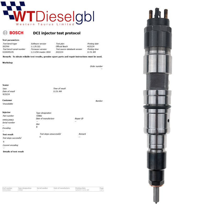 Bosch 0445120063 2R0198133 | Iveco DAF Diesel Injector