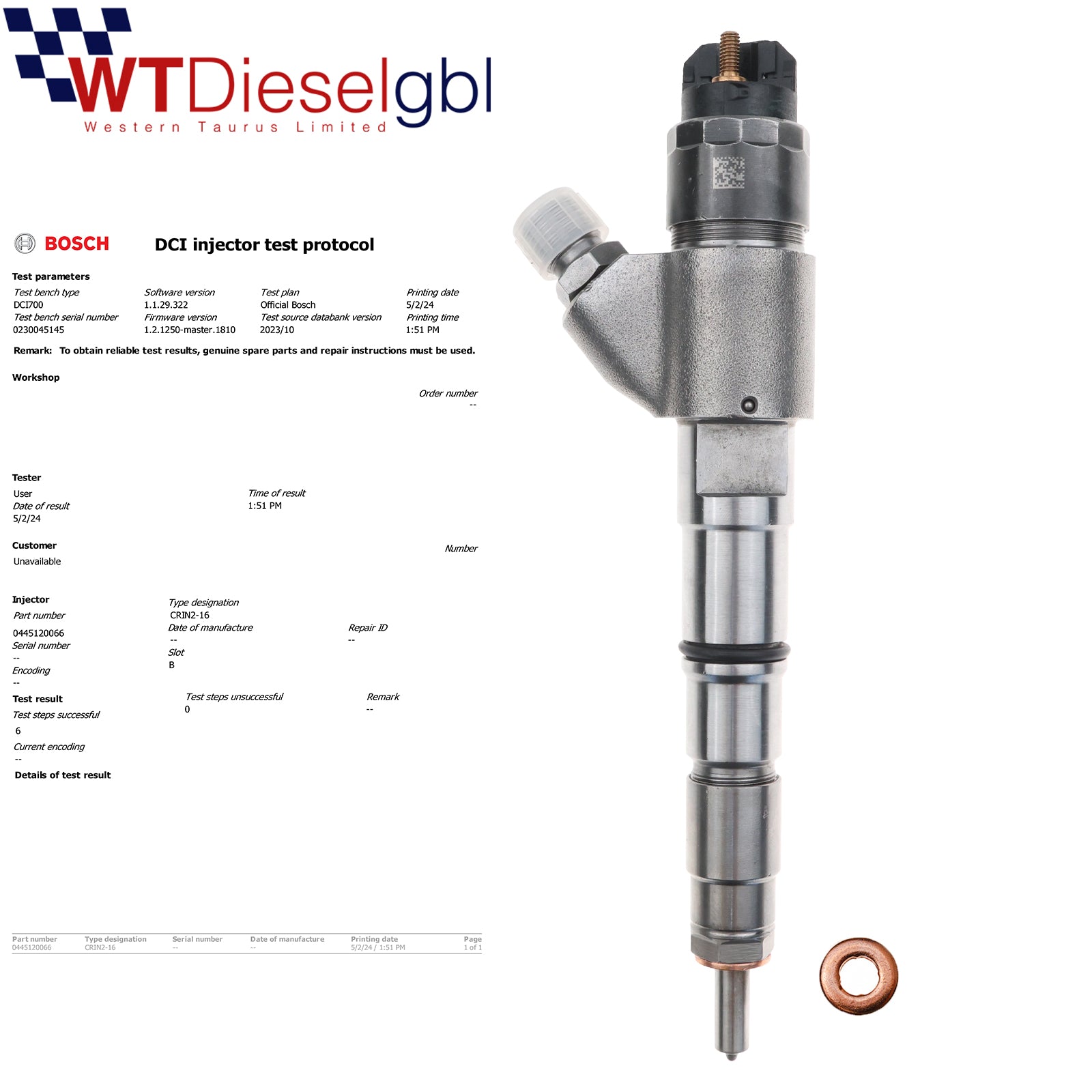 X4 Bosch 0445120066 | Volvo Renault Einspritzer | 04289311 20798114