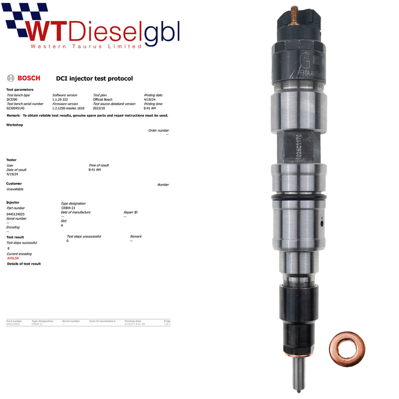 Bosch 837074860 0445124025 AGCO POTENCIA |6,6 L| Inyector diésel