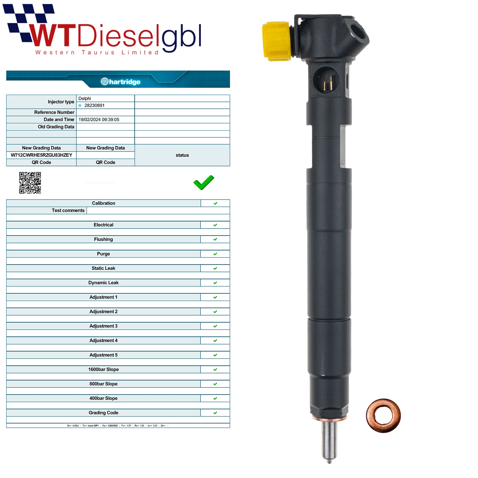 A6510701387 DELPHI DIESEL FUEL INJECTOR A SERIES 180 CDI 28230891