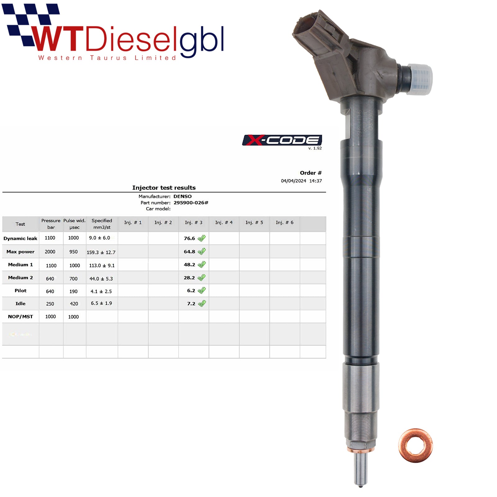 Denso SH01-13H50 33800 2A960 |2.2 D| Hyundai Kia Mazda Injector