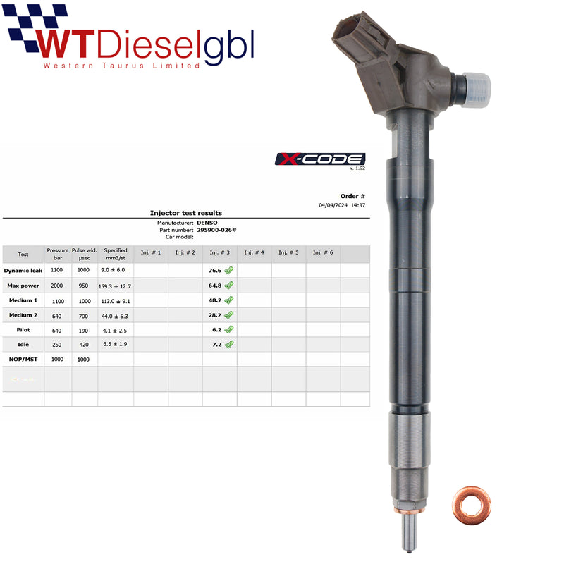 X4 Denso SH01-13H50 33800 2A960 |2.2 D| Hyundai Kia Mazda Injector